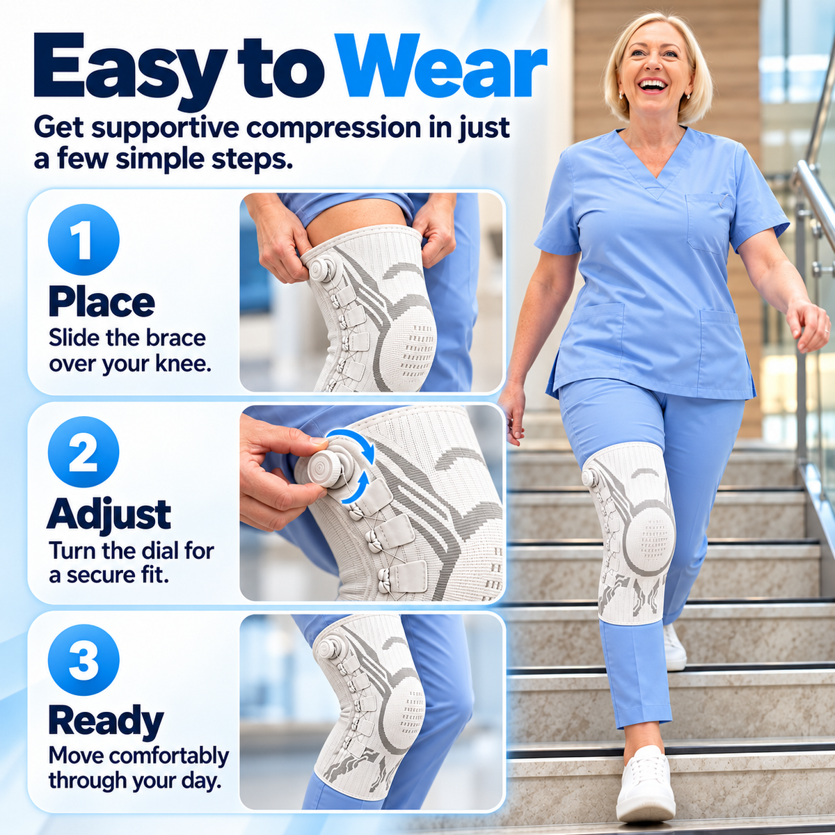 Adjustable Knee Support Brace – Compression & Stability for Everyday Movement