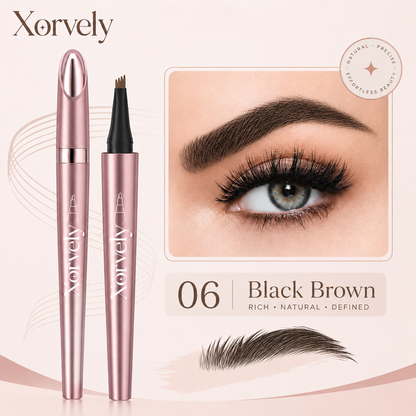 4-Tip Microblading-Effect Eyebrow Pen – Waterproof Hair-Like Strokes