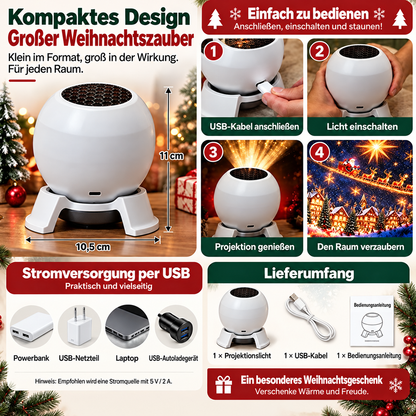 🎅 Transformez chaque pièce en un pays des merveilles de Noël grâce à cette veilleuse à projection festive