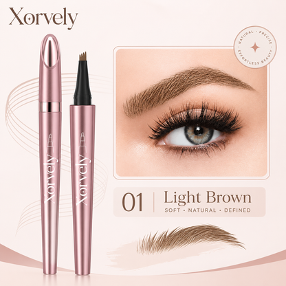 4-Tip Microblading-Effect Eyebrow Pen – Waterproof Hair-Like Strokes