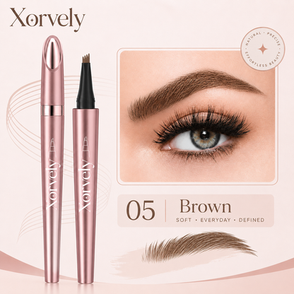 4-Tip Microblading-Effect Eyebrow Pen – Waterproof Hair-Like Strokes