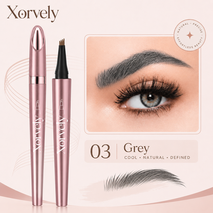 4-Tip Microblading-Effect Eyebrow Pen – Waterproof Hair-Like Strokes