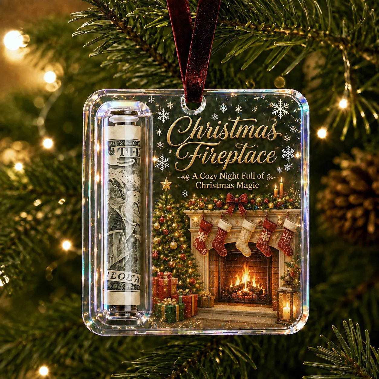 🔥Last day with huge discounts! – ✨🎄Christmas Cash Gift Holder Ornament