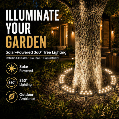 🌳💡 Ring-Shaped Solar Tree Lights – Weatherproof Outdoor Spotlights Ideal for Trees, Pillars, and Gardens
