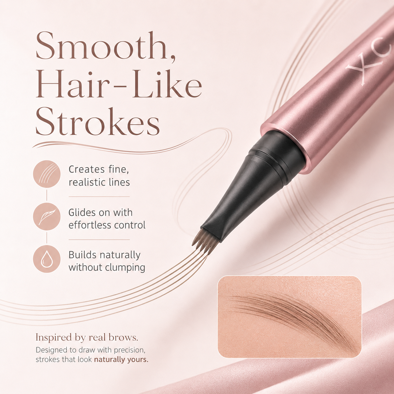 4-Tip Microblading-Effect Eyebrow Pen – Waterproof Hair-Like Strokes