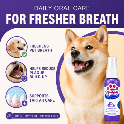 Pet Oral Spray – Fresh Breath & Daily Plaque Care for Dogs & Cats