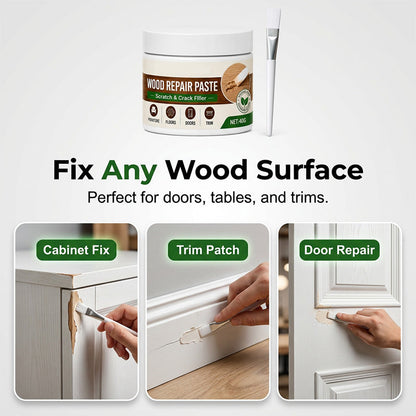 🖌️ No Sanding Needed! Easy Wood Repair Paste with Tool –  Works on tables, cabinets & wooden floors. Covers scuffs & peeling. No more ugly scratches! 🏠✅