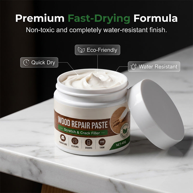 🖌️ No Sanding Needed! Easy Wood Repair Paste with Tool –  Works on tables, cabinets & wooden floors. Covers scuffs & peeling. No more ugly scratches! 🏠✅